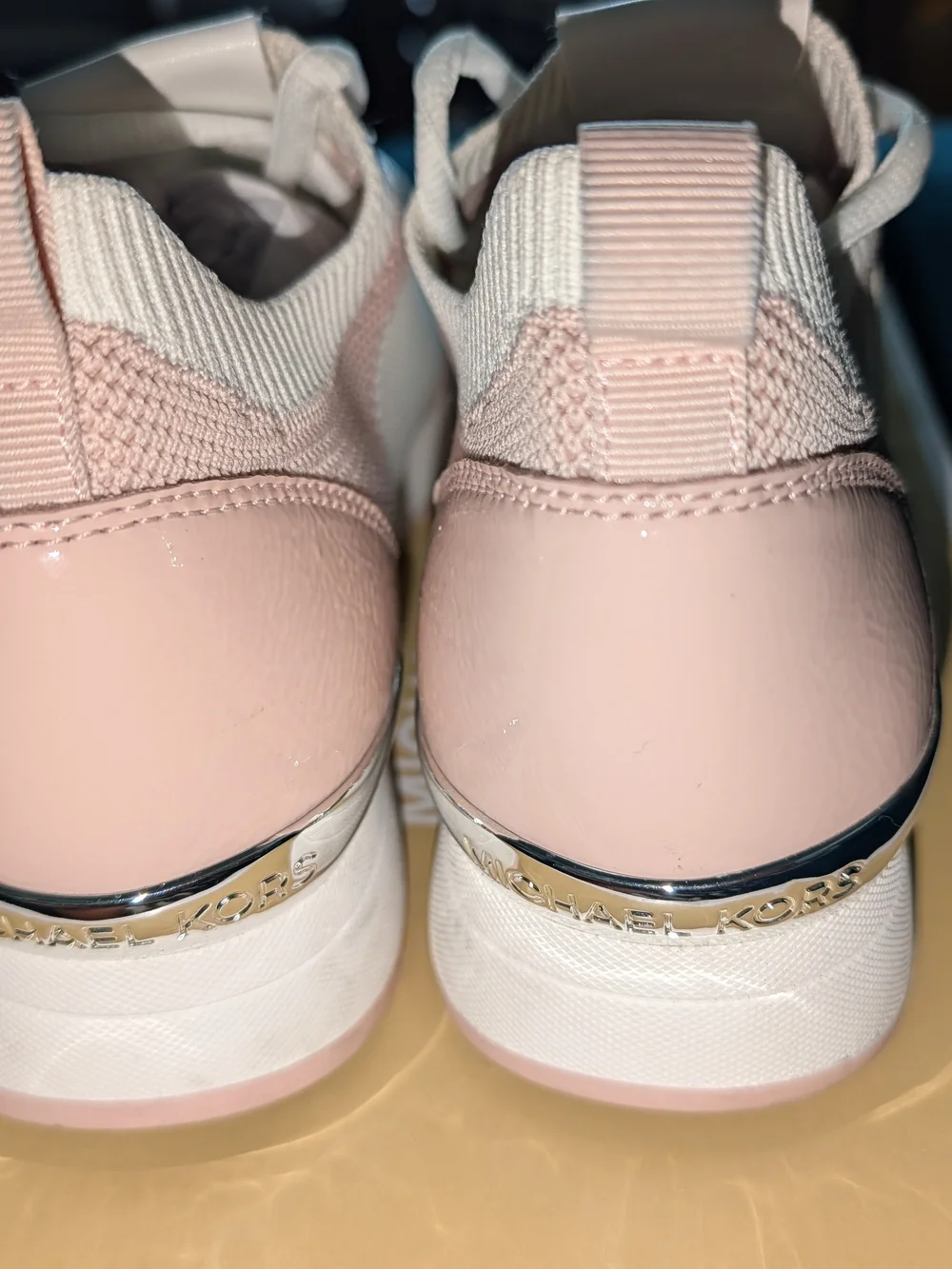 Michael Kors Pink and White Lace-Up Sneakers